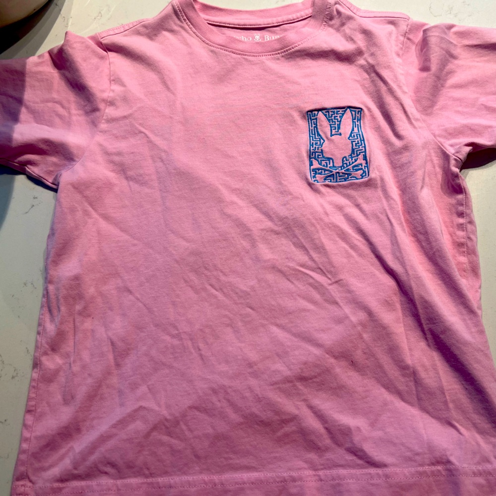 Psycho Bunny size kids 7/8 pink and blue